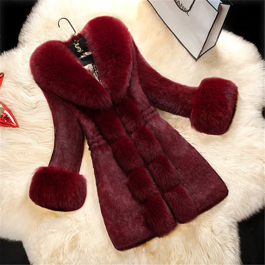 Women’s Cozy Fur Trim Coat