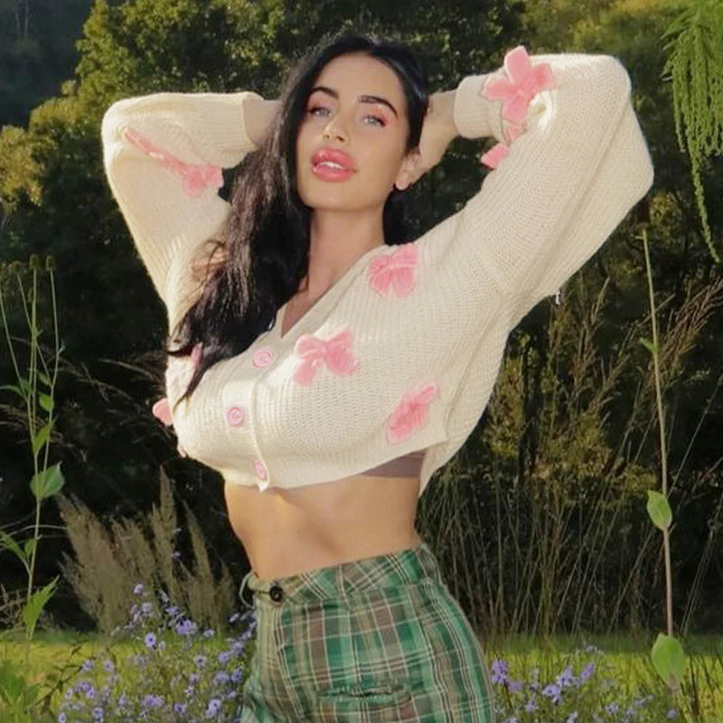 Knitted Bow Cardigan