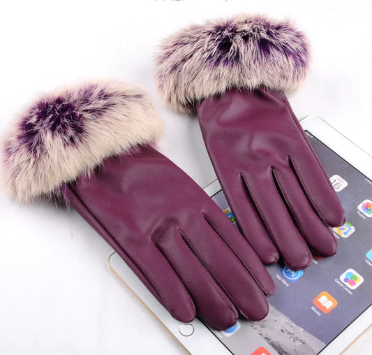 Fur Lined Leather Gloves
