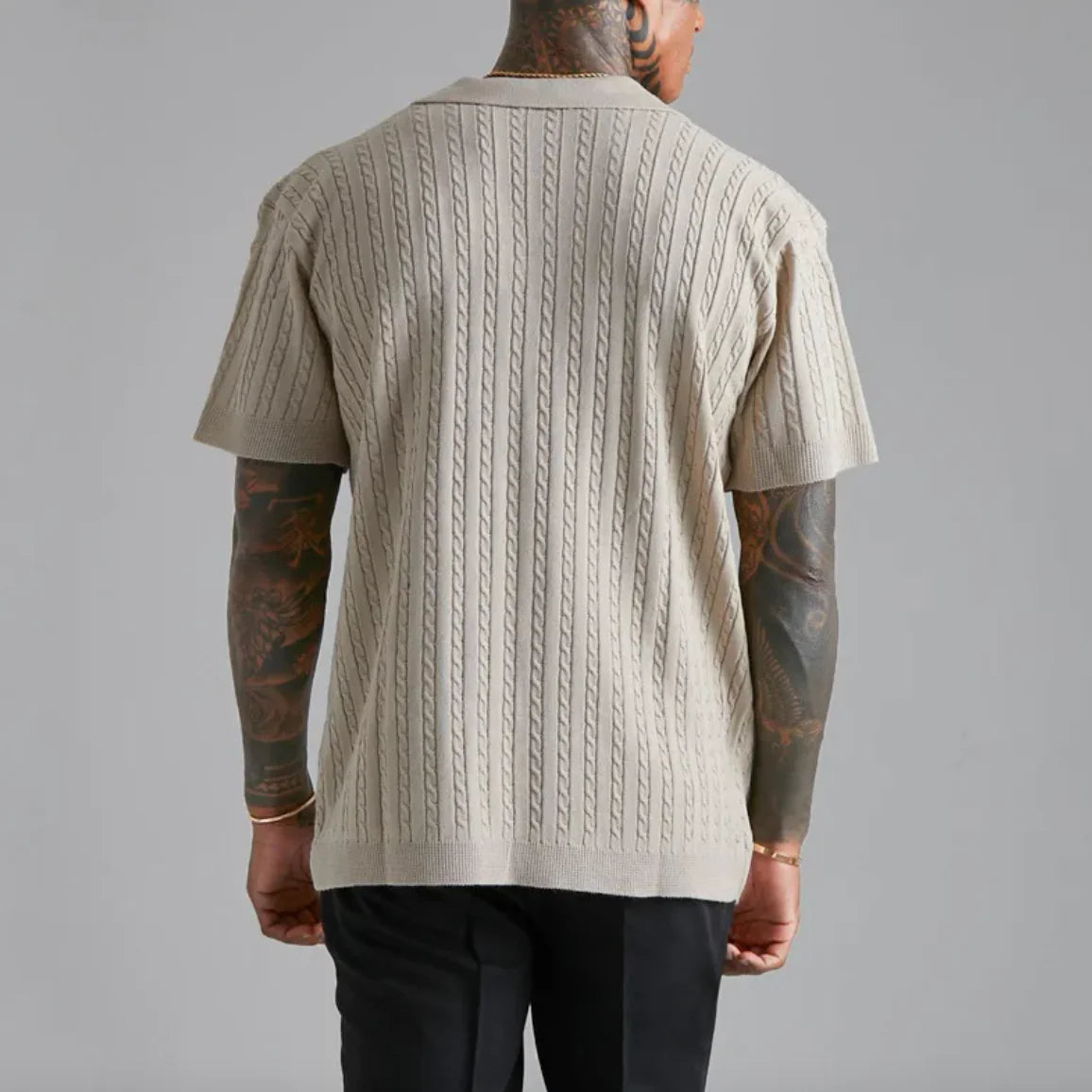Men’s Knit Button-Up Shirt