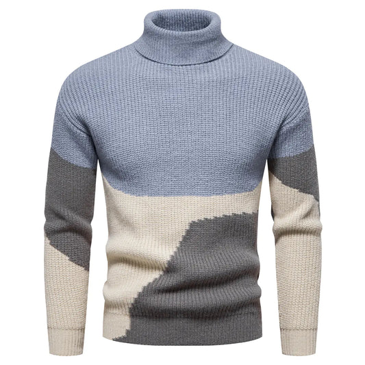 Men’s Colorblock Turtleneck Sweater