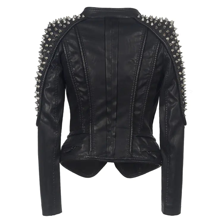 Women’s Spiked Leather Rebel Jacket
