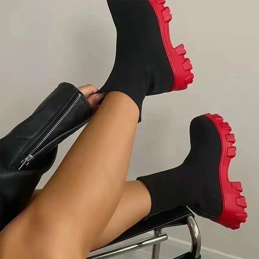 Sleek Chunky Knit Boots