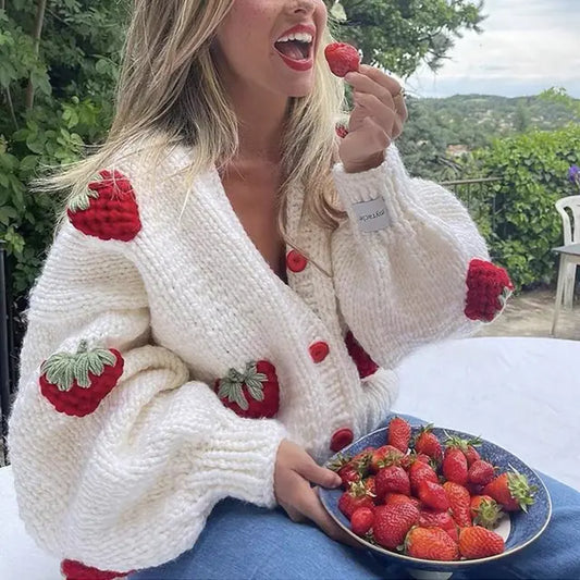 The Lani Strawberry Cardigan