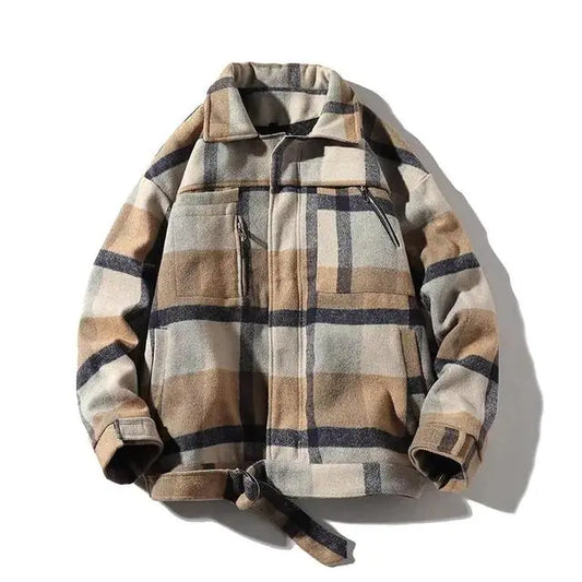 Men’s Wool Plaid Coat