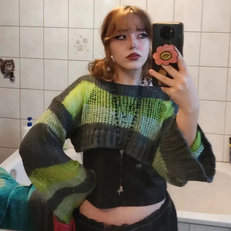 Women’s Color Block Wool Sweater
