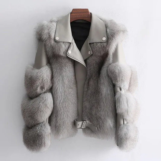 Women’s Luxe Moto Fur Jacket