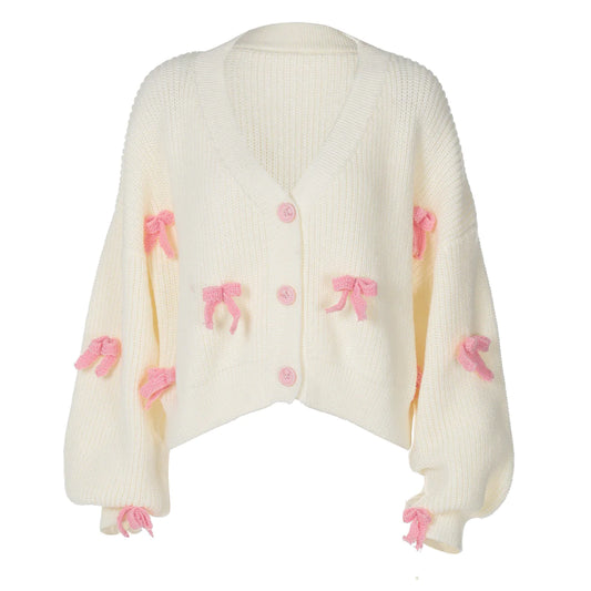 Knitted Bow Cardigan