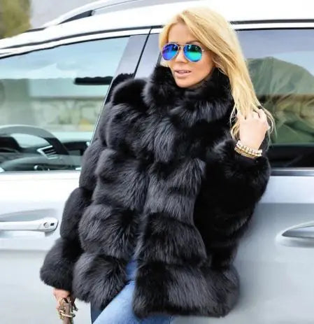 Women’s Plush Fox Style Coat