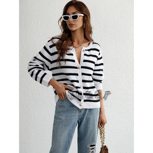 The Leni Striped Cardigan